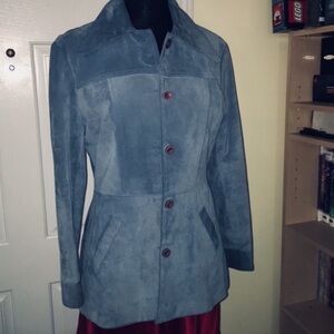 Blue suede jacket